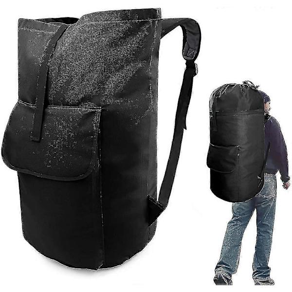 Laundry Bag Extra Large 115 Liter Black Laundry Backpack with Padded Shoulder Straps