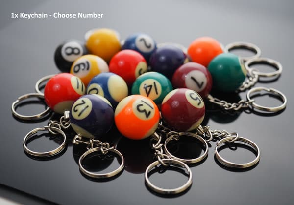 1x Biljardbord Poolboll Nyckelring Cool Spelarpresent - Välj Nummer 1-15 2
