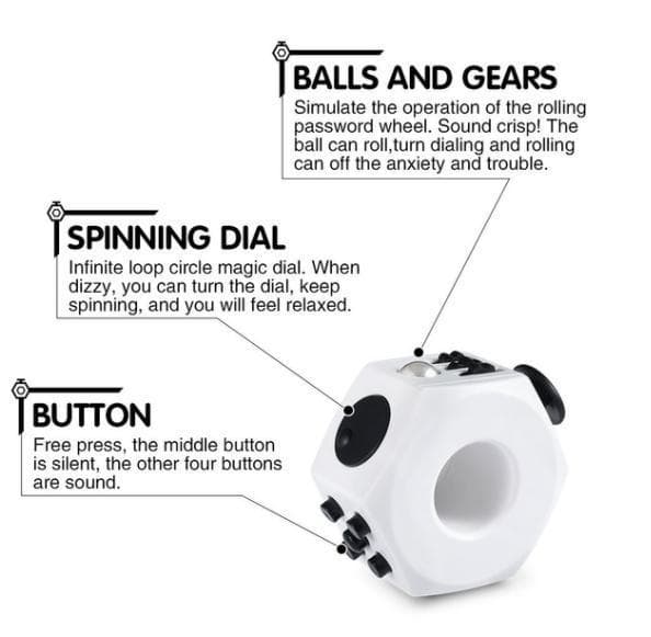 Fidget Rings Leksaker Pop it Kub Vit+ Svart Vit+ Svart