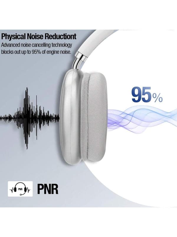 P5 Over Ear Bluetooth Hörlurar Trådlösa, Justerbart Lättviktigt Headset Med Mikrofon, Bluetooth 5.3 Silver