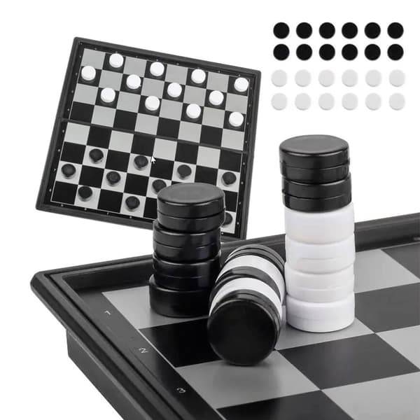 Checkers - Magnetic Game for Travel and Home Use