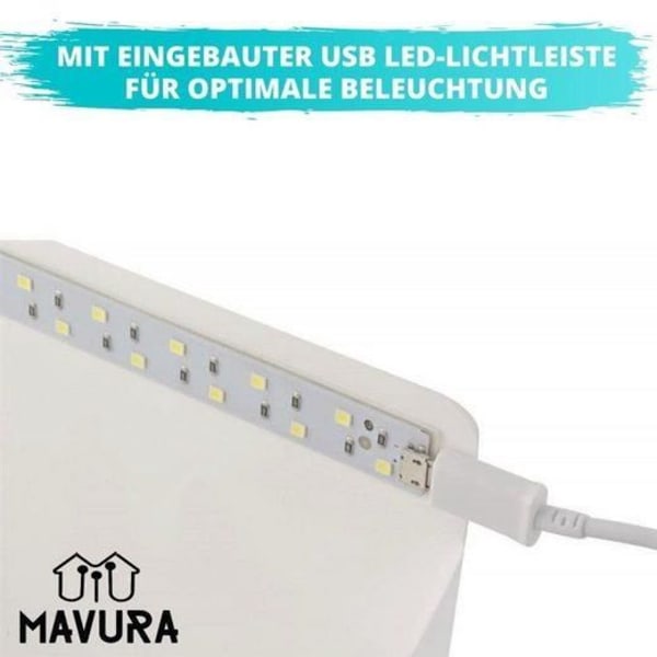 MAVURA Foldbar Fotoboks - Professionelt LED Fotostudie med Mini Light Telt - Hvid