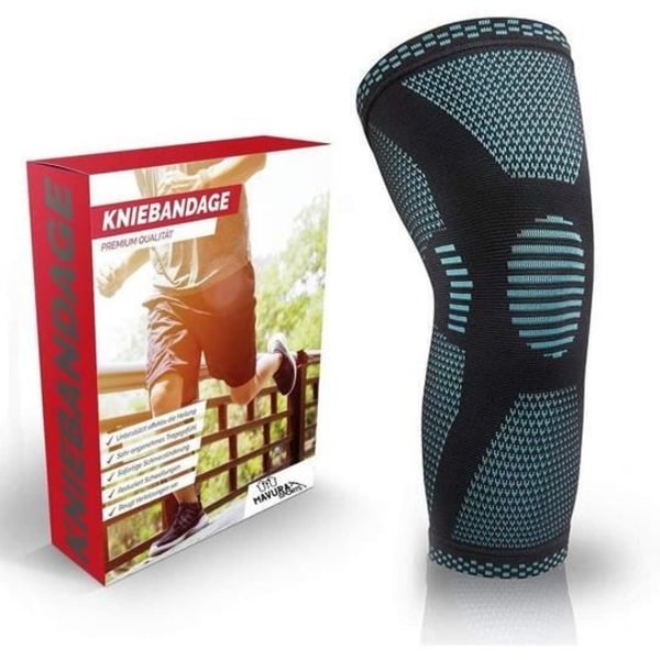 MAVURA Anti-Slip knæbind - Sport - Knæbeskyttere - Knæstøtte - Sort - 7" - 9,7