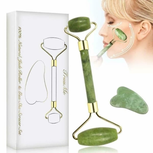 Jade ansigtsrulle massør MAVURA - Anti-aging - Anti-rynker Grön