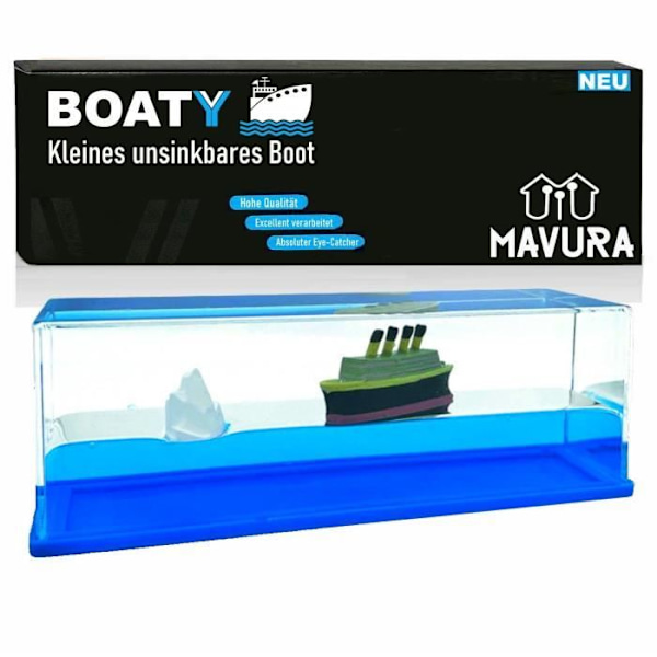MAVURA dekorativt glas »BOATY Den lilla osänkbara båten - skakkulor dekoration Titanic Boat« (snöklot glaskula