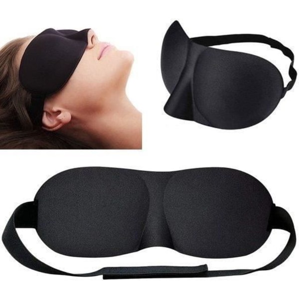 Sovemaske - MAVURA - ComfortSleep 3D - Uigennemsigtig - Justerbar - Blødt bomuld Svart