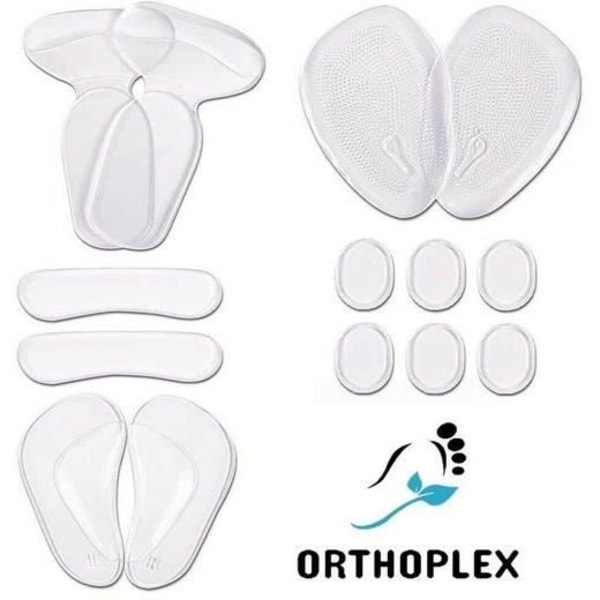 Skoindlæg - MAVURA - ORTHOPLEX Deluxe - Sæt med 14 dele - Blød gel - Skridsikker