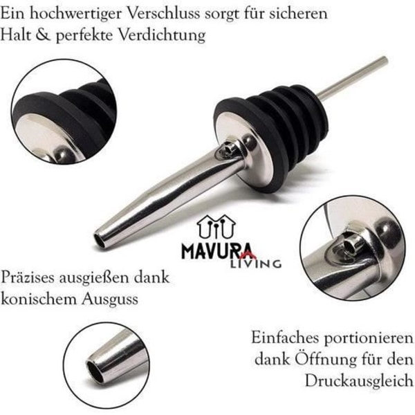 MAVURA flaske hælder »MAVURALiving rustfrit stål flaske hælder sæt jigger cocktails vin snaps jigger v