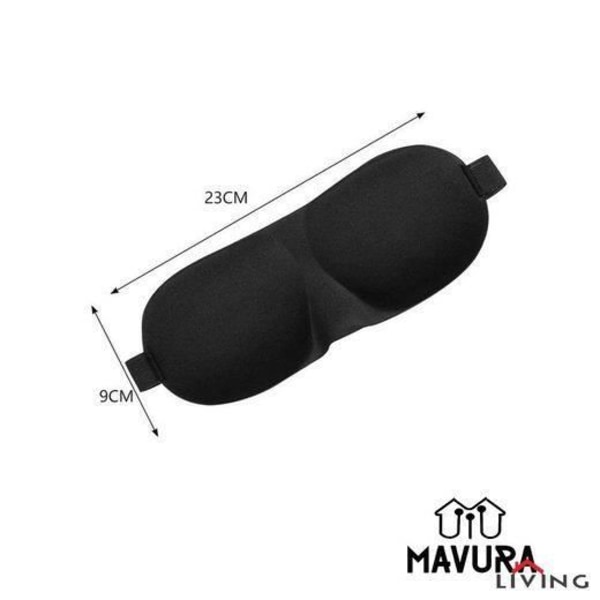 Sömnmask - MAVURA - ComfortSleep 3D - Opak - Justerbar - Mjuk bomull Svart