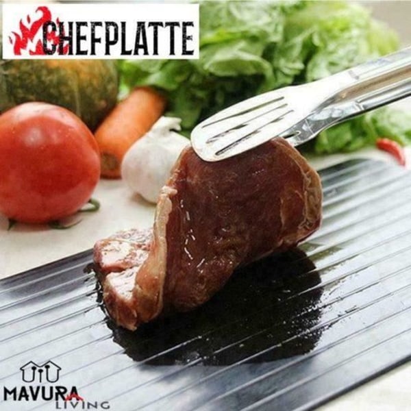MAVURA grillplatta »MAVURALiving CHEFPLATE magisk avfrostningsplatta avfrostningsbräda avfrostningsbricka hjälp Svart
