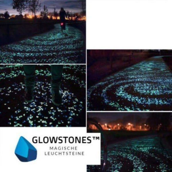 MAVURA dekorativa stenar »GlowStones Magiska självlysande småsten Fluorescerande stenar Trädgårdsakvarium Lysande småstenar lyser i Da