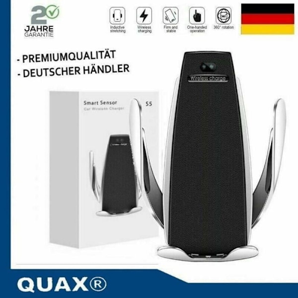 MAVURA »QUAX QI Trådløs Oplader Bil Mobiltelefon Holder Magnetisk Induktion Oplader« Trådløs Oplader Svart