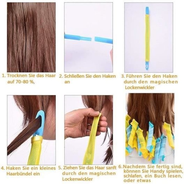MAVURA Curlers »MAVURTilbehør MagicCurls Spiral Curls Hår Curlers Sæt Spiral Curls Roller Curler Rollers Papilotten Papilott