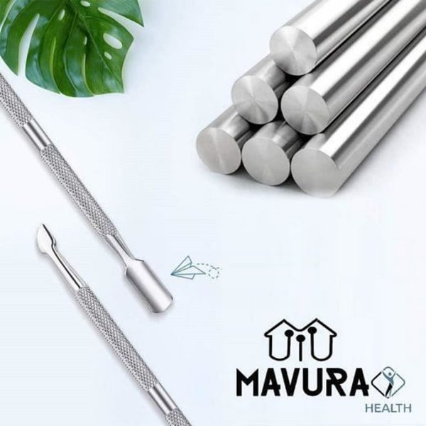MAVURA nagelbandsskjutare » MAVURAHealth 2 i 1 nagelbandsskjutare och dubbelsidigt hypoallergen nagelrengöringsmedel