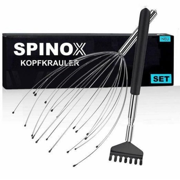 MAVURA-massageapparat »SPINOX [DEN ORIGINAL] hovedmassageapparat hovedcrawler edderkoppehoved massagehovedmassagehoved Svart