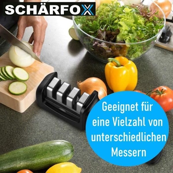 Knivslipare - MAVURA - SCHÄRFOX - 3 nivåer - Ergonomisk - Razor-Sharp Precision