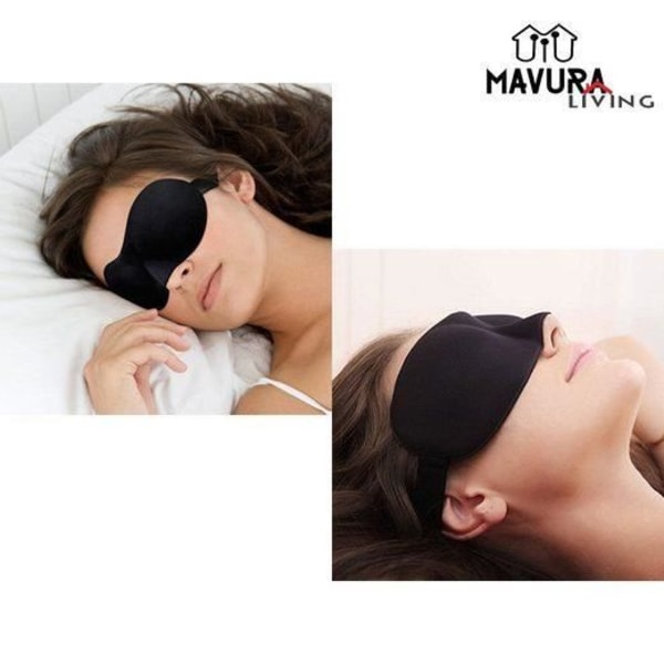 Sömnmask - MAVURA - ComfortSleep 3D - Opak - Justerbar - Mjuk bomull Svart