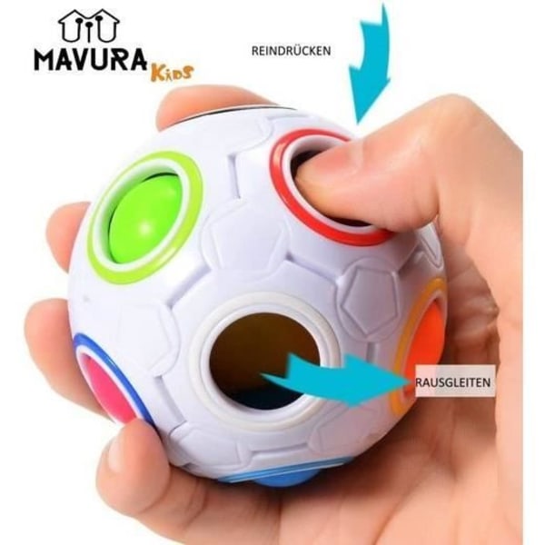 MAVURA pedagogiska leksaker »MAVURAKids Rainbow Ball Magic Cube Skill Game Brain Teaser Puzzle Anti Stress Pussel Ball Toy Pop Fidget«