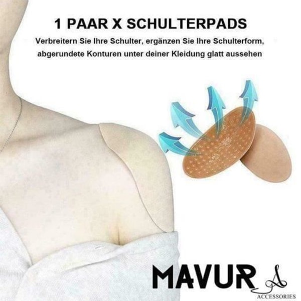 MAVURA Axelkuddar - SCHULTOX Axelkuddar Set - Push-up axelvaddar - Axelförstärkning - Självhäftande