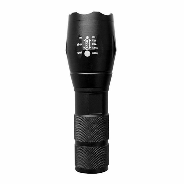 Ficklampa - MAVURA - TAC LIGHT - 40x mer ljusstark - Zoom - Svart Svart