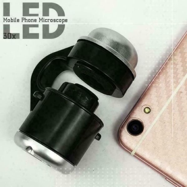 MAVURA "Handy Smartphone Mikroskop Makro Lens LED 30x Förstoring Iphone Android Universal Förstoringsglas Tillbehör Förstoringsglas Attachm
