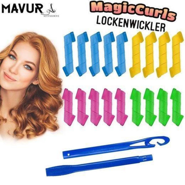 MAVURA Curlers »MAVURTilbehør MagicCurls Spiral Curls Hår Curlers Sæt Spiral Curls Roller Curler Rollers Papilotten Papilott