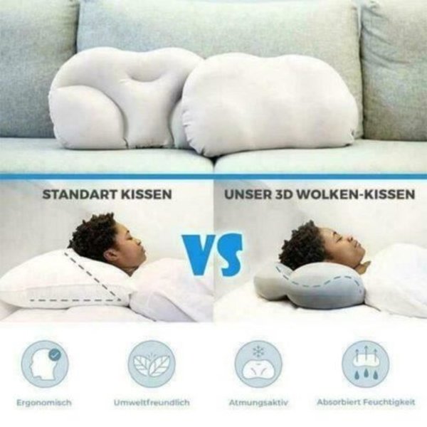 Sovepude, »MAVURALiving AirSleep 3D Ergonomisk sovepude All-Around Cloud Pude Nakkepude