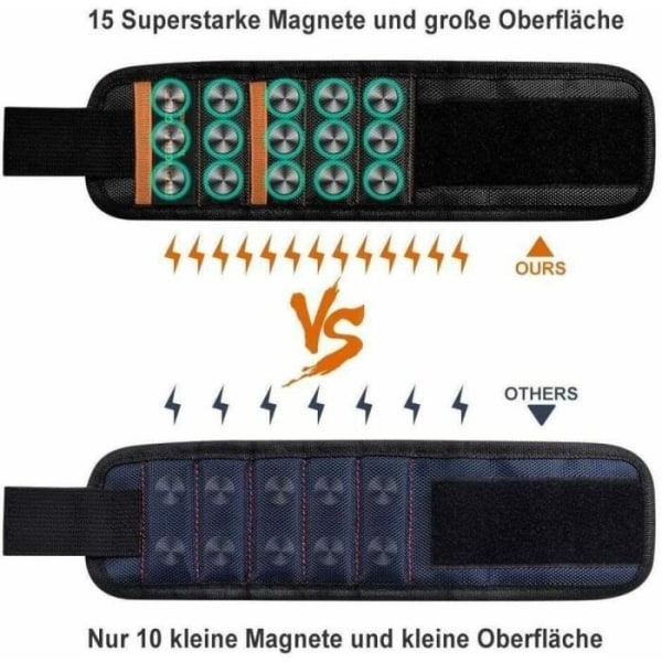 MAVURA værktøjsholder »EVERSEE værktøjsarmbånd Magnetisk armbånd Magnetisk armbånd med 15 stærke magneter«