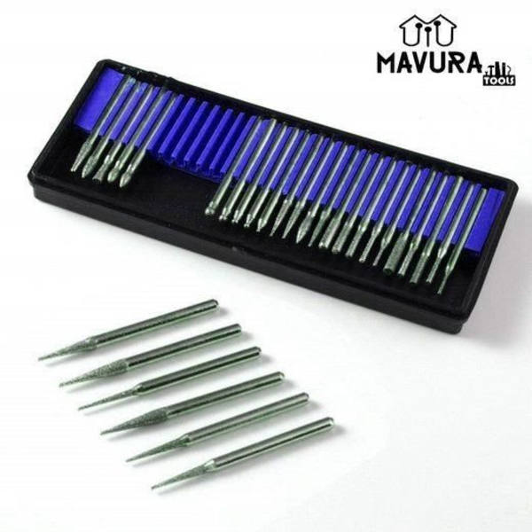 Diamantborrset - MAVURA - 30 delar - Diamantbelagd - Universal - Förvaringslåda