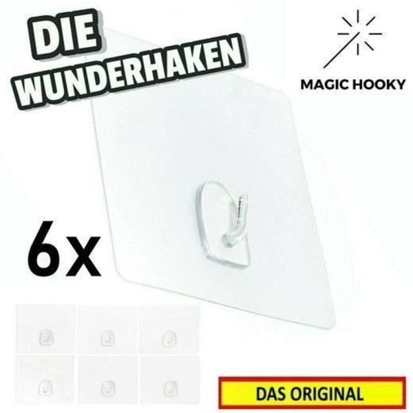 Väggkrokar »MAGIC HOOKY™ Magic Sticker Krokar Självhäftande krokar Återanvändbara självhäftande Miracle Krokar Krokar