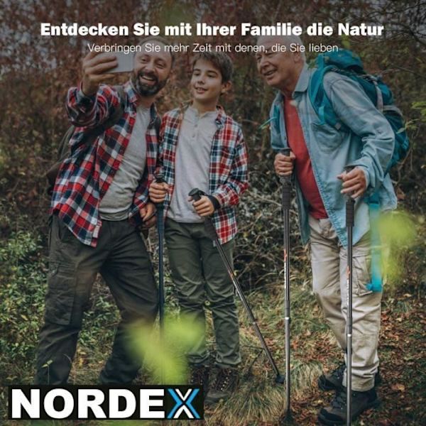 NORDEX vandrestave, vandrestave, teleskop, stavgang, ultralet aluminium