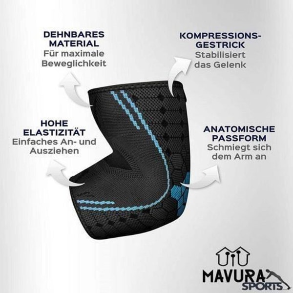 MAVURA albuebandage »MAVURASports albuebandage af høj kvalitet tennisalbue golfarmstøtte sport fitness albue