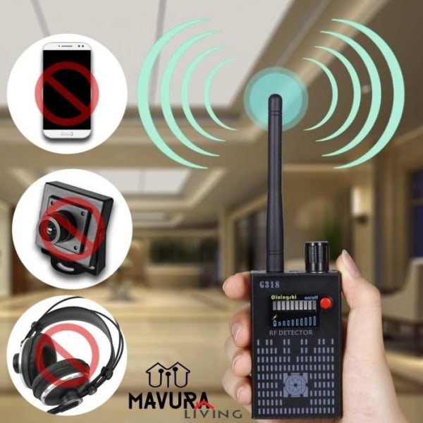 MAVURA »MAVURALiving Super Detector G318 Tracker GPS Bug Detector Bug Finder Trådløs mobiltelefon Smartphone Wifi Kameraovervågning«