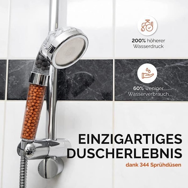 MAVURA regnduschhuvud - Tryckhanddusch - Vattenbesparande - Lonic Filtration