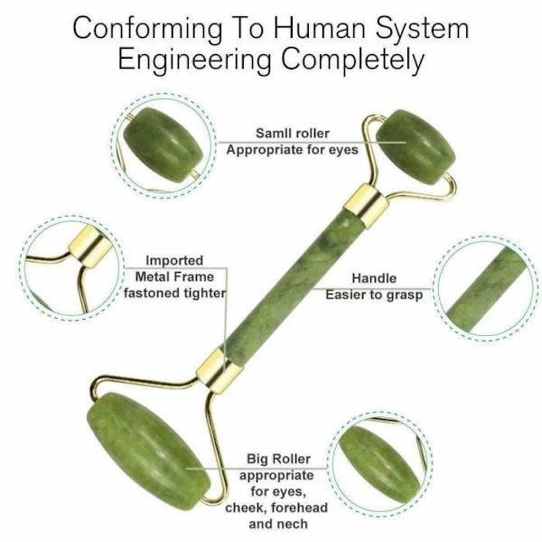 Jade ansigtsrulle massør MAVURA - Anti-aging - Anti-rynker Grön