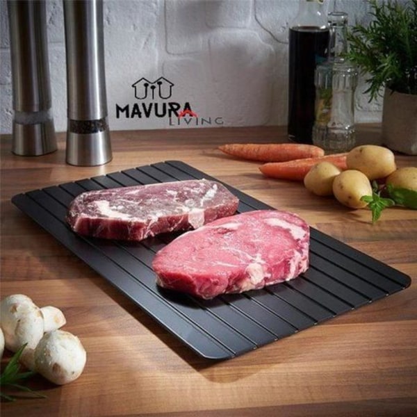 MAVURA grillplatta »MAVURALiving CHEFPLATE magisk avfrostningsplatta avfrostningsbräda avfrostningsbricka hjälp Svart