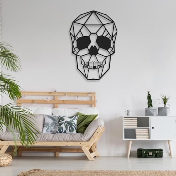 Metal Skull Väggdekoration, Metal Skull Wall Art, Modern Decoration Wall Art Skull 34 x 49 cm