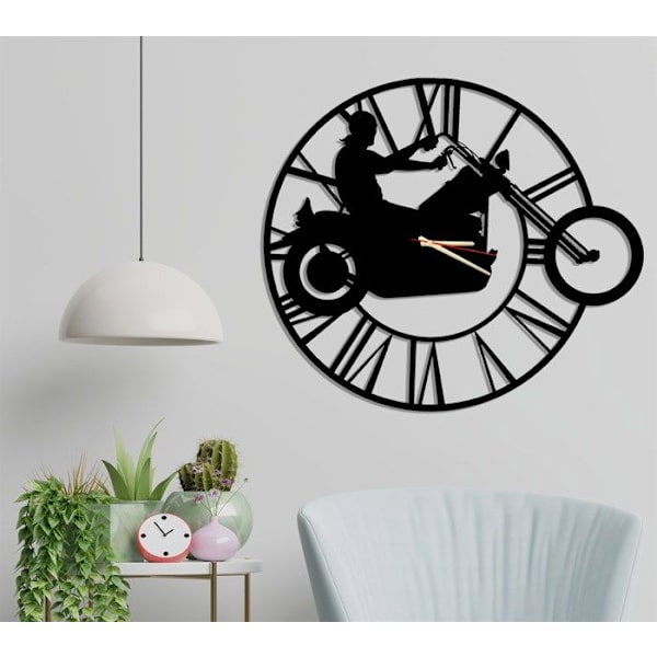 Dekory Metal Motorcykel Väggklocka 100 cm