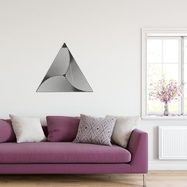 Cybernetisk triangel metall väggdekoration, cybernetisk triangel väggkonst Minimalistisk dekoration metall wallart 45 x 39 cm