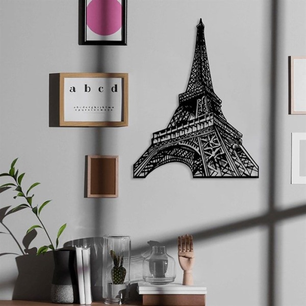 Eiffeltornet Paris metall väggdekoration, Paris Skulptur Väggkonst - 61x78 cm