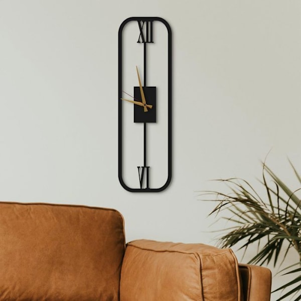 Dekory Elegant rektangulär metallväggklocka 60 cm