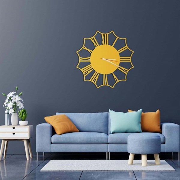 Väggklocka - Dekory - Florya - Metall - 70 cm - 3D-effekt - Matt svart Matte svart