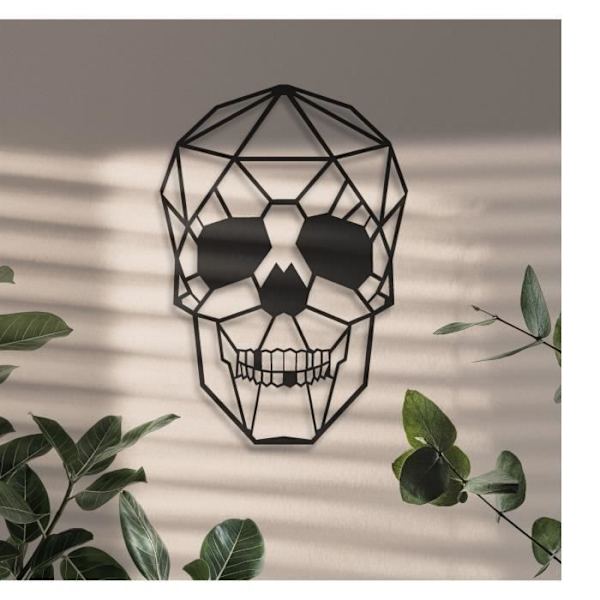 Metal Skull Väggdekoration, Metal Skull Wall Art, Modern Decoration Wall Art Skull 34 x 49 cm