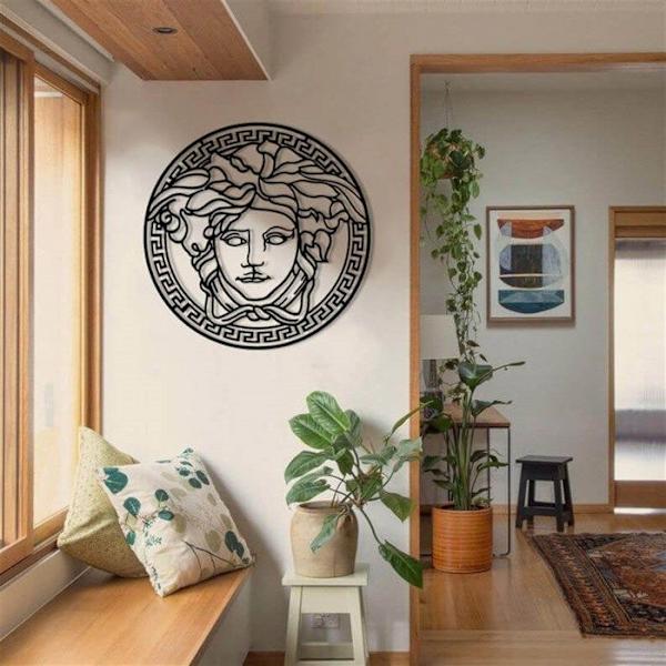 Väggdekoration - DEKORY - Medusa Head - Metall - 35x35 cm - Matt Svart Svart