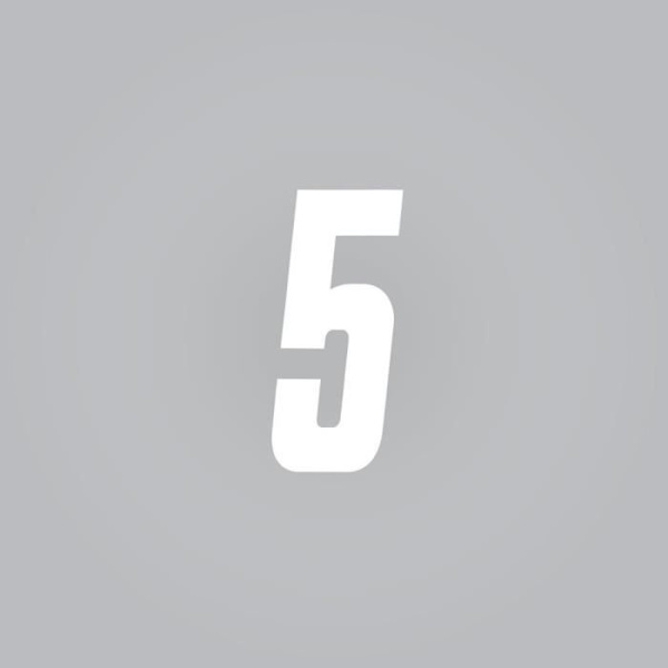 Autoklistermärke Nummer - Cross - 5 - Vit - Pack om 3 - Höjd 10 cm