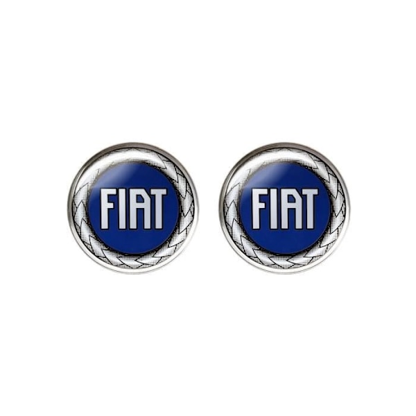 3D-dekal - Fiat - Officiell logotyp - Diameter 21 mm - 2 delar - Blå