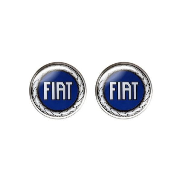 3D Sticker - Fiat - Officielt logo - Diameter 21 mm - 2 stk - Blå