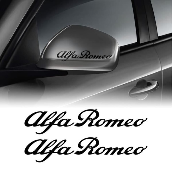 Alfa Romeo-klistermärken för bilbackspeglar eller dörrhandtag, svart, 10 cm, 2 st
