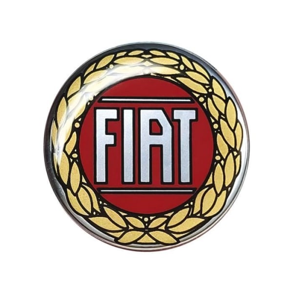 3D Fiats officiella logotyp Röd klistermärke, diameter 58 mm