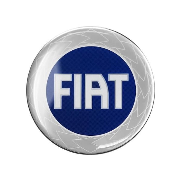 3D Fiat officiella logotyp blå klistermärke, diameter 75 mm